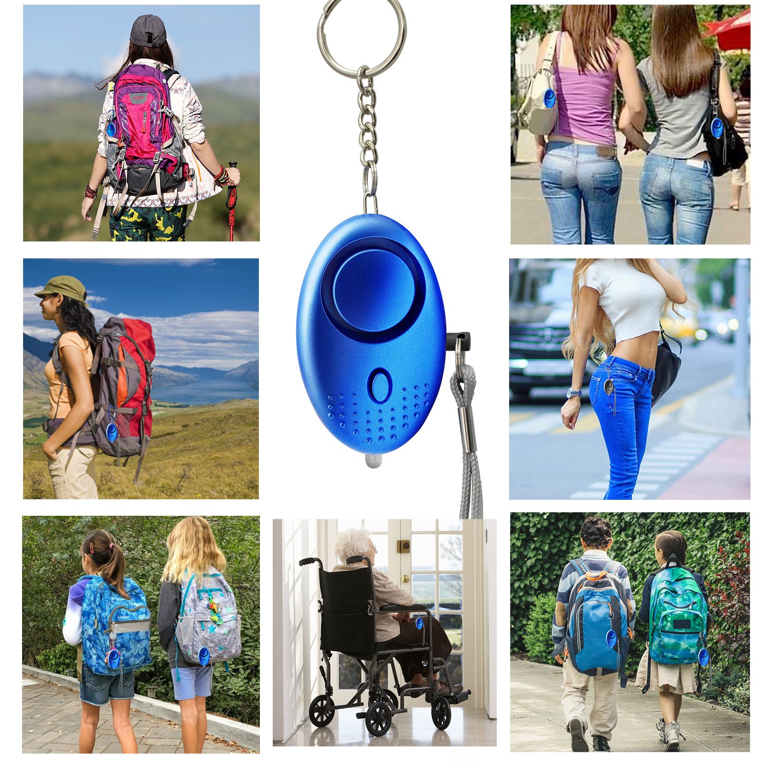 Emergency Personal Alarm 130dB Loud Bag Keychain Portable Security