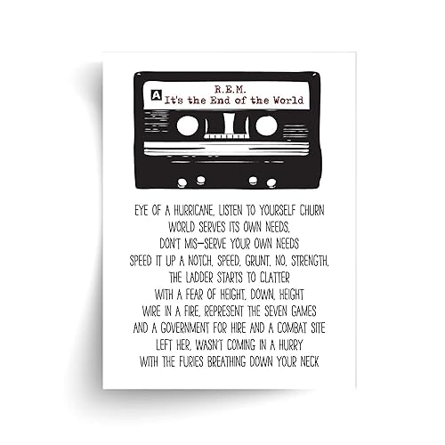 Amazon Com R E M It S The End Of The World As We Know It Lyrics Unframed Print Handmade