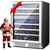 BODEGA 24 inch Wine Cooler, 46 Bottle, Under Counter Wine Cooler 24'' with Adjustable Shelves, Built-in Wine Refrigerators Fr