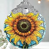 Christmas Ornaments: Stained Glass Ornament, Christmas Tree Ornament, Hanging Ornaments for Home Decor & Xmas Tree Decorations – Exquisite Holiday Decor, Holiday Present - Sunflower