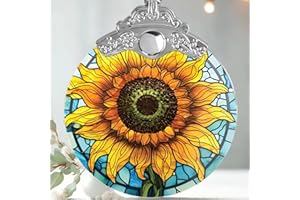 Jocidea Christmas Ornament - Sunflower Decor, Flower Ornaments for Tree, Stained Glass, Holiday Decorations, Xmas Gifts Ideas
