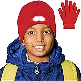 HEAD LIGHTZ by Roq Innovation - Kids Beanie with Light & Glove Set - Unisex LED Beanie Hat with Light Built in, Rechargeable