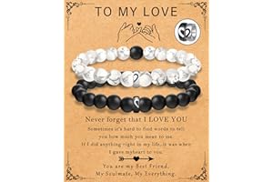 Gybver Natural Stone Bracelet as Christmas Gifts for Women, Inspirational Encouragement Gifts for Women, Heart Bracelets as Birthday Gifts for Teen Girls with Message Card