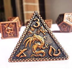 HAOMEJA Metal Dragon Set Dice DND 7 Role Playing