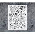 GSS Designs Allover Floral Daisy Wall Stencils 12x16Inch Garden Flowers Wall Stencils for Painting Floral Stencil for Wall Wood Furniture Craft Art