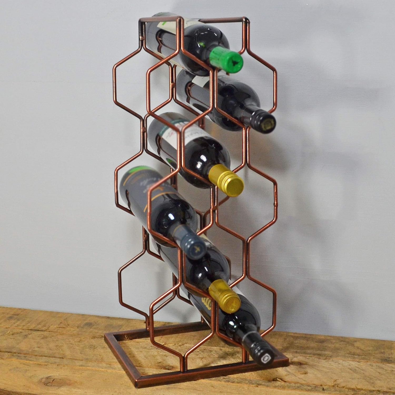 Prezents Com Metal Wine Rack 9 Bottle Holder Home Decor Kitchen Storage Gift Ideas Amazon Co Uk Kitchen Home