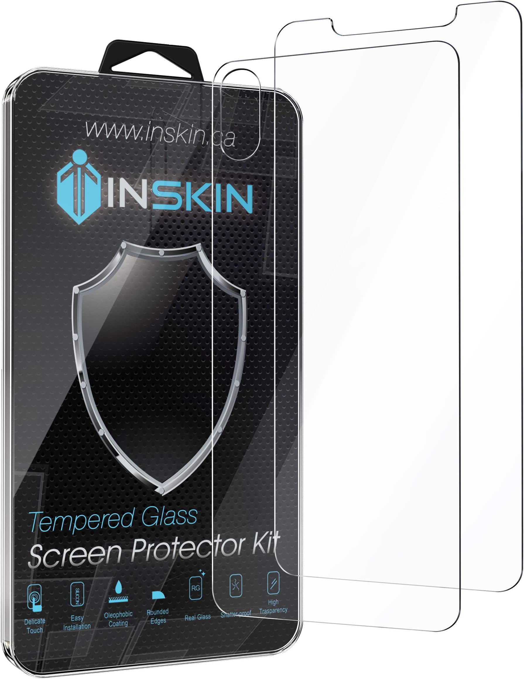 Inskin 2-in-1 Front and Back Tempered Glass Screen Protector, fits iPhone Xs Max [2018] 6.5 inch.
