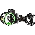 Trophy Ridge Volt 5 Pin Archery Bow Ambidextrous Sight - 5 Ultra-Bright Horizontal .019 Fiber Optic Pins, Bubble Level, Green Hood Accent for Quicker Sight Acquisition, Fiber Wrapped Pin Guard