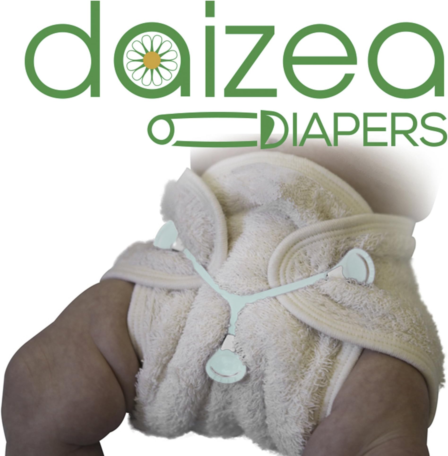 SALE: Super Soft Unbleached Terry Cloth CONTOUR Diaper with Sewn-In Soaker 1-PK by Daizea Diapers (Size 2: 9-18 months)