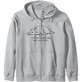 Threadless Fox Shiver Overthinking And Also Hungry Graphic Zip Hoodie