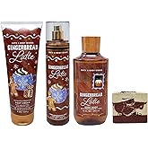 Bath & Body Works Gingerbread Latte Trio Gift Set - Body Cream, Fragrance Mist and Body Wash - with a Cherry On Top Bar Soap - Full Size