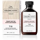 COLORCHARM Permanent Liquid Toners | Neutralize Brass | Free of Parabens | Vegan | T18 Lightest Ash Blonde | 1.4 Fl oz. | 42