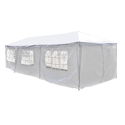 ALEKO APT30X10GAZEBO Outdoor Event Canopy Tent Shelter Wedding Party 30 x 10 x 8.5 Feet White