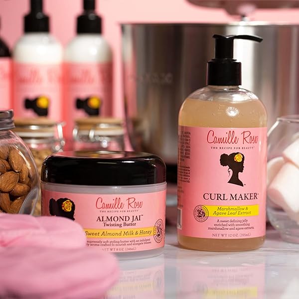 CAMILLE ROSE ALMOND JAI SMOOTH &  ELONGATE TWISTING BUTTER WITH SWEET ALMOND MILK & HONEY, 8OZ