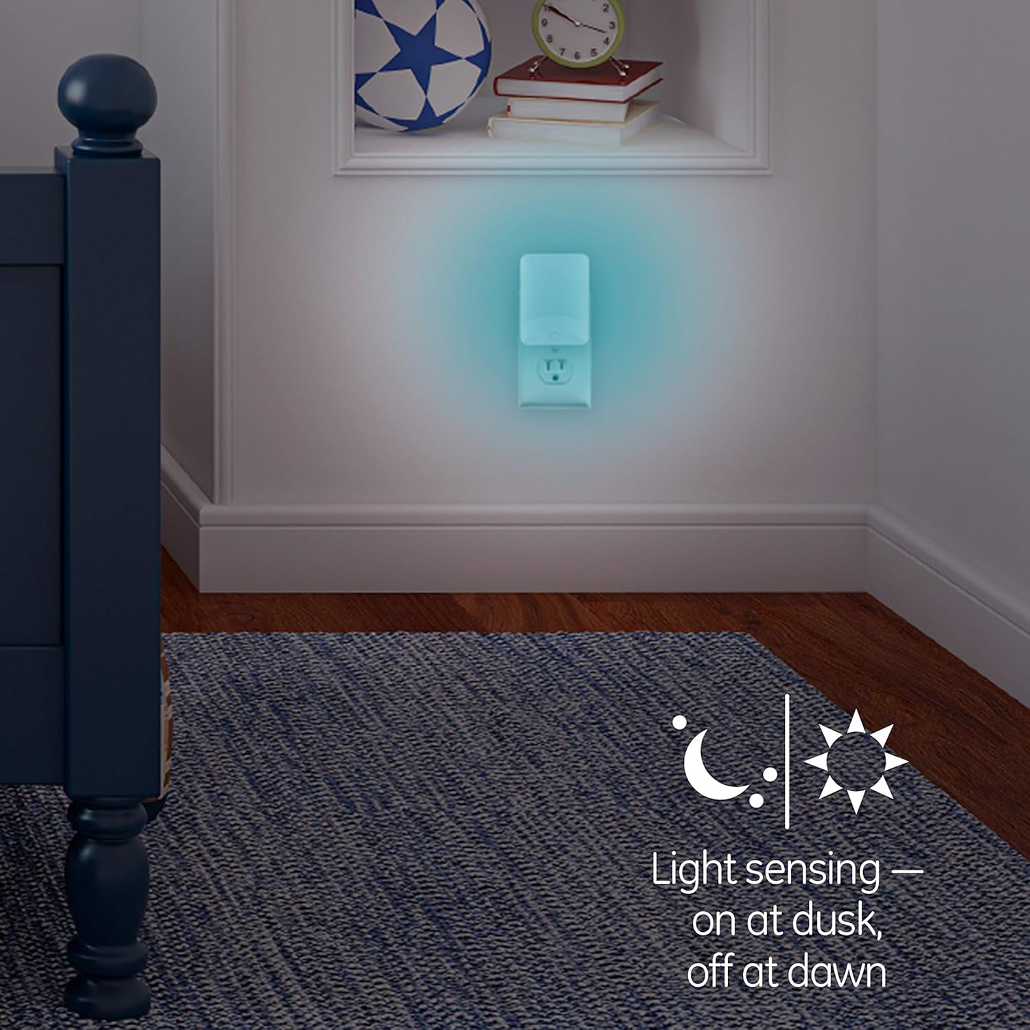 GE Color-Changing LED Night Light, 2 Pack, Plug-in, Dusk-to-Dawn, Home Décor, for Kids, Ideal for Bedroom, Bathroom, Nursery, Kitchen, Basement, White Base, 46722: Home Improvement
