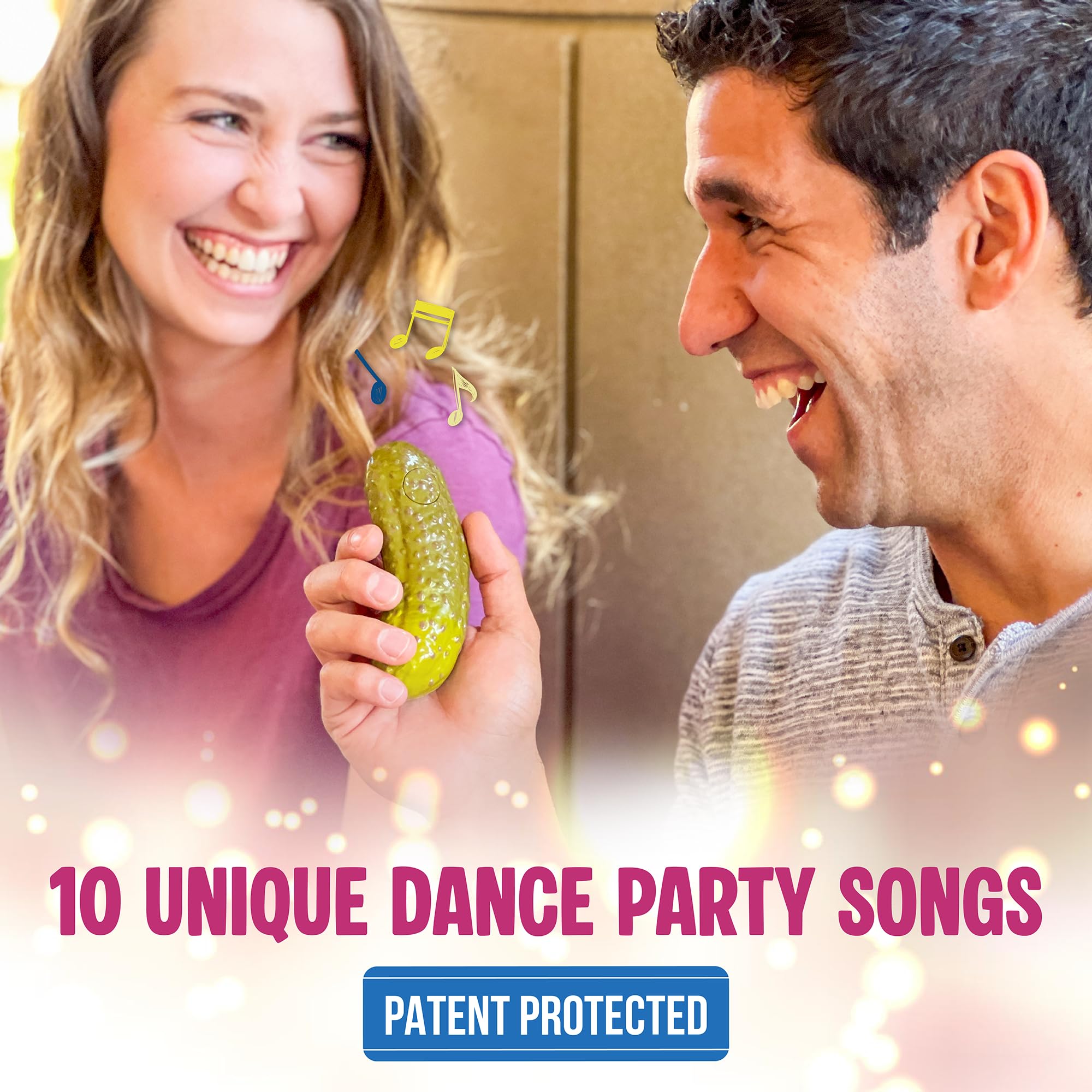 DR DINGUS Party Pickle - 30 Second Dance Party - 10 Original Music Beats - Press Button - Family Friendly for Class, Office, Gift, Making Friends