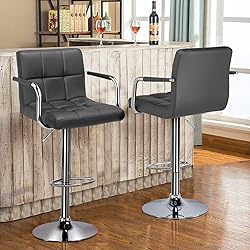 Yaheetech Bar Stools Set of 4, PU Leather