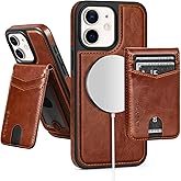 SkyEagle for Compatible Magsafe Magnetic 2 in 1 Detachable iPhone 11 Wallet Case with Card Holder,for Women Men,PU Leather RFID Blocking Flip Kickstand Credit Slots for Apple 11 6.1",Brown