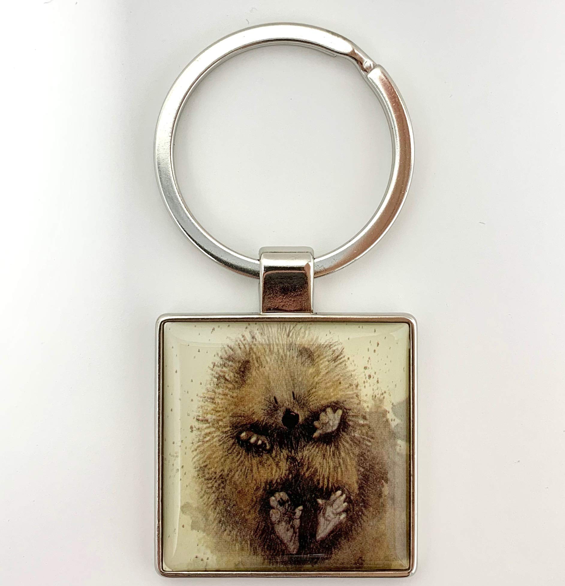 Alex Clark Prickles Hedgehog Keyring - Wildlife - British Countryside - Original Artwork - Key Fob for Animal Lovers - Gift Ideas - For Purses, Bags & Keys - Designed in The UK...