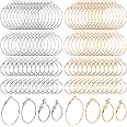 PAGOW 96-Piece Hoop Earring Findings - Hypoallergenic Alloy, Silver & Gold, 20mm-40mm For Jewelry Making - View #6