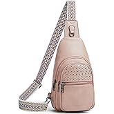 Mroede Crossbody Bags for Women 4-Pockets Sling Bag Fanny Pack Chest Purse Backpack Casual Daypacks Travel Shopping