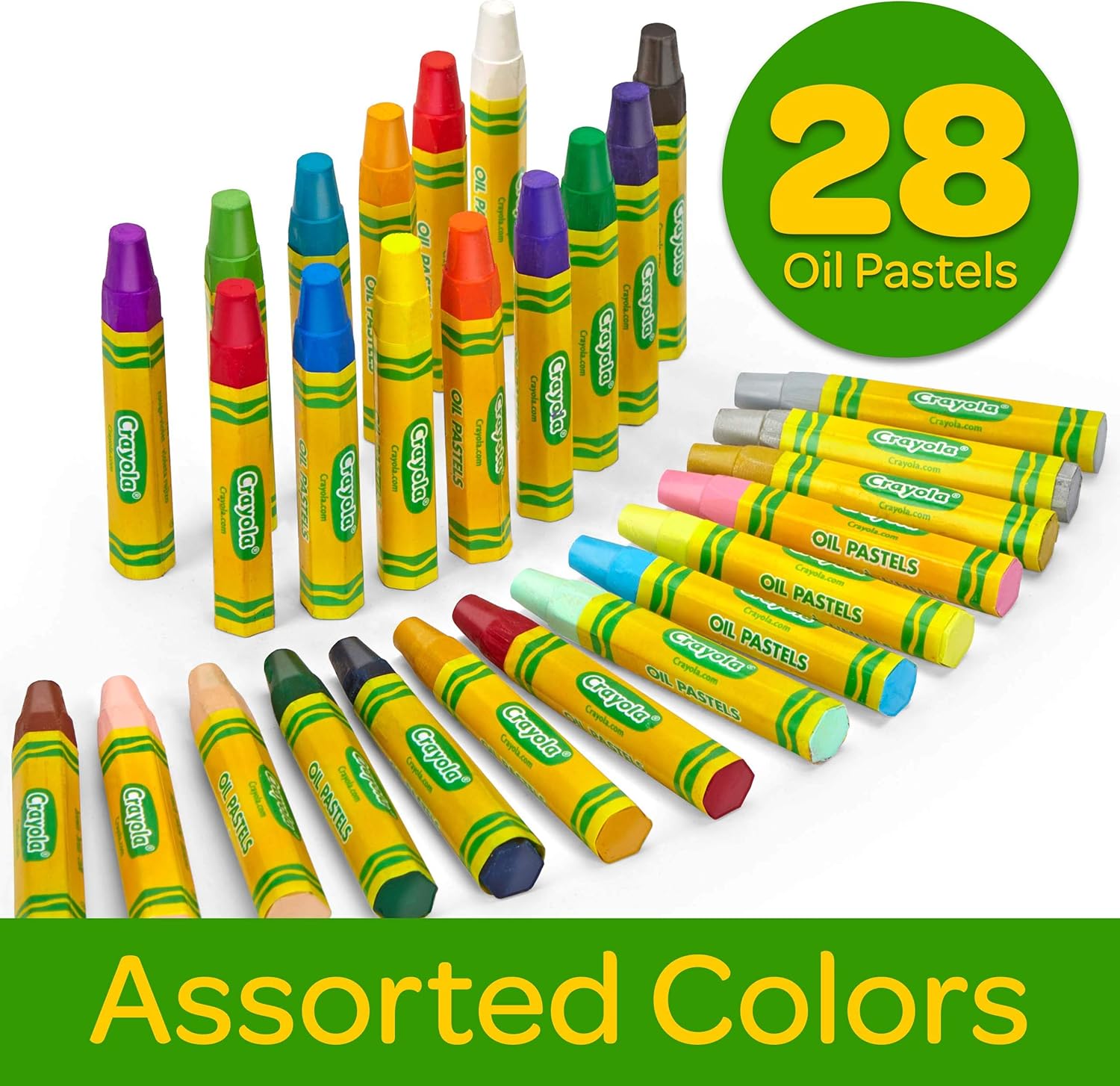 Crayola Oil Pastels, School Supplies, Kids Indoor Activities At Home, 28 Assorted Colors: Toys & Games