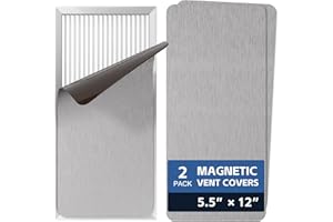 KLOLKUTTA 2 Pack Strongest Magnetic Vent Covers 5.5"x12", Magnet Cover for Home Floor Wall Ceiling RV Registers Air Vent Decoration Covers Magnetic Sheets