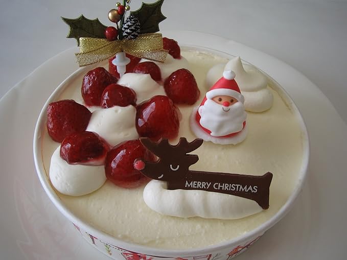 Amazon シェ キムラ クリスマス いちご畑の クリームチーズケーキ クラッカー生地 直径16 5ｃｍ 卵なし シェ キムラ ケーキ 洋菓子 通販