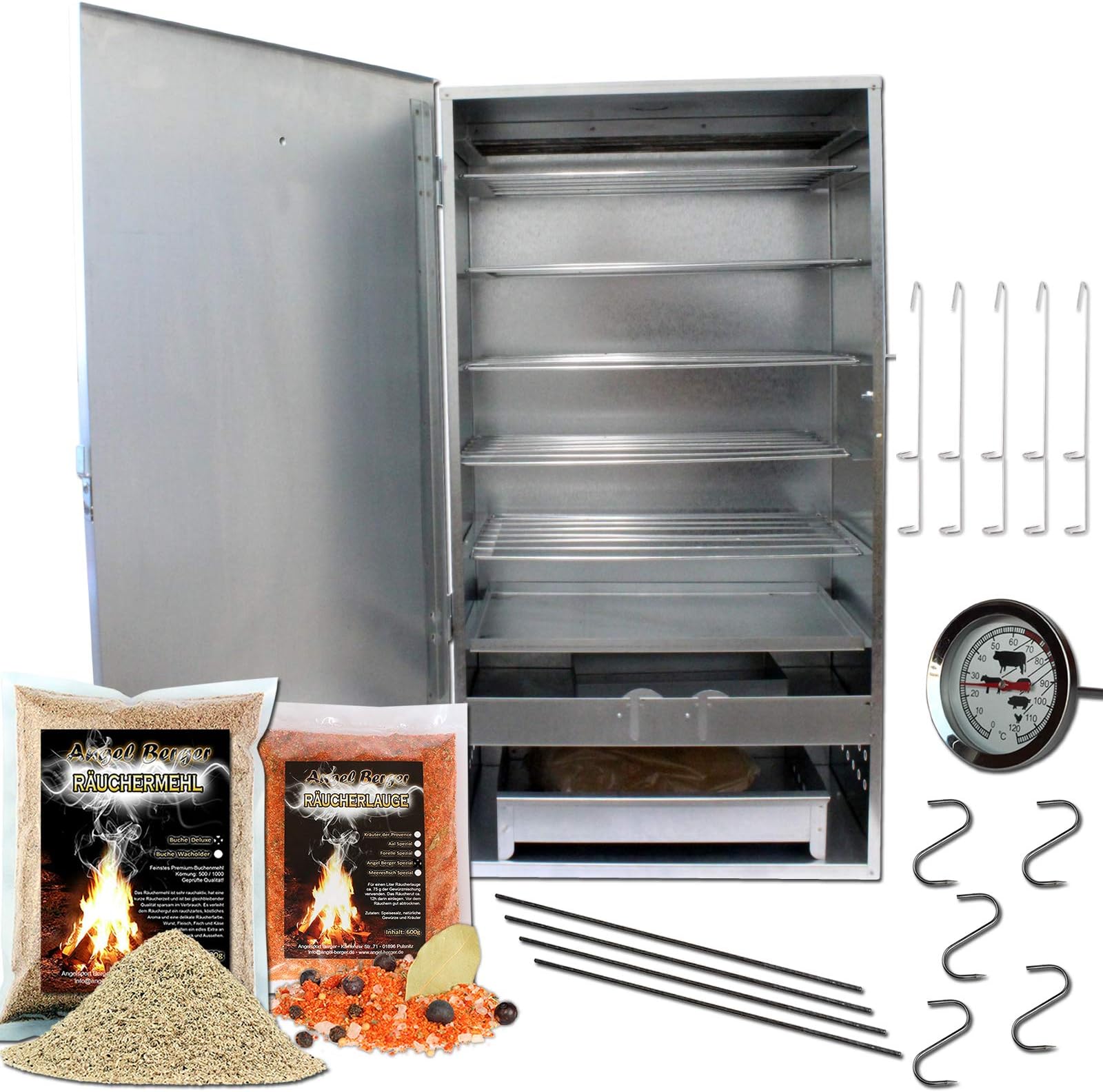 Angel Berger XXL Smoking Cupboard / Oven Galvanised with Range of Accessories