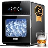 ecozy 2" Ice Ball Maker Countertop, Clear Sphere Ice Machine, 144 Pcs/Day | CrystalFlux Technology, 4 Pcs in 40 Mins, Enhanced Insulation, Auto Water Supply, Self-Cleaning