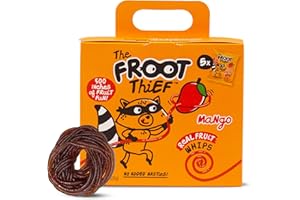 The FROOT Thief Real Fruit Snack Whips, Mango, Nut Free, Perfect for School Lunches and Snacks, Individual Bags Kids Snacks, 5 Pack
