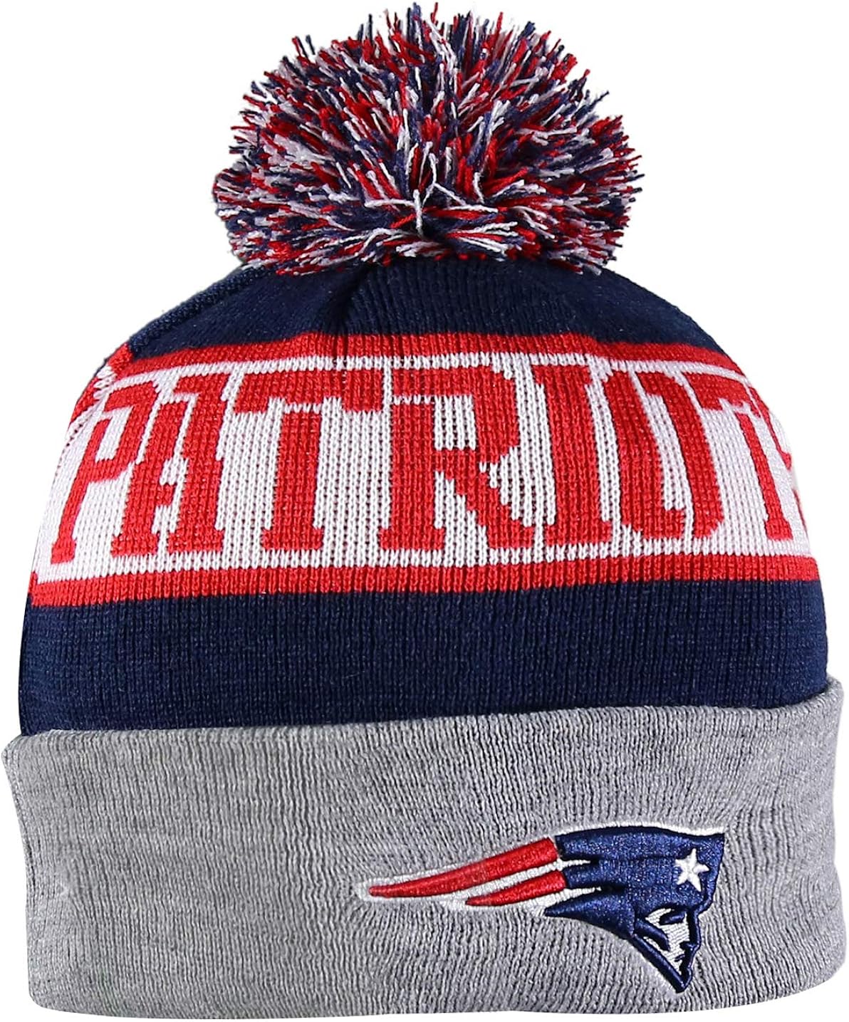 Amazon Com Ne Patriots Sport Knit Winter Wool Warm Beanie Pom Hat Multicolour Clothing