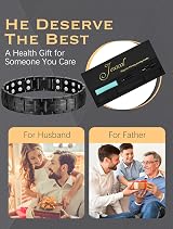Jeracol Magnetic Bracelet Men Titanium Steel Double Row 44 Magnets Gift Box view 5