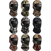 SATINIOR 9 Pcs Camo Balaclava Ski Mask Full Face Sun Mask for Men Women Face Cover Breathable UV Protection for Outdoor Sport