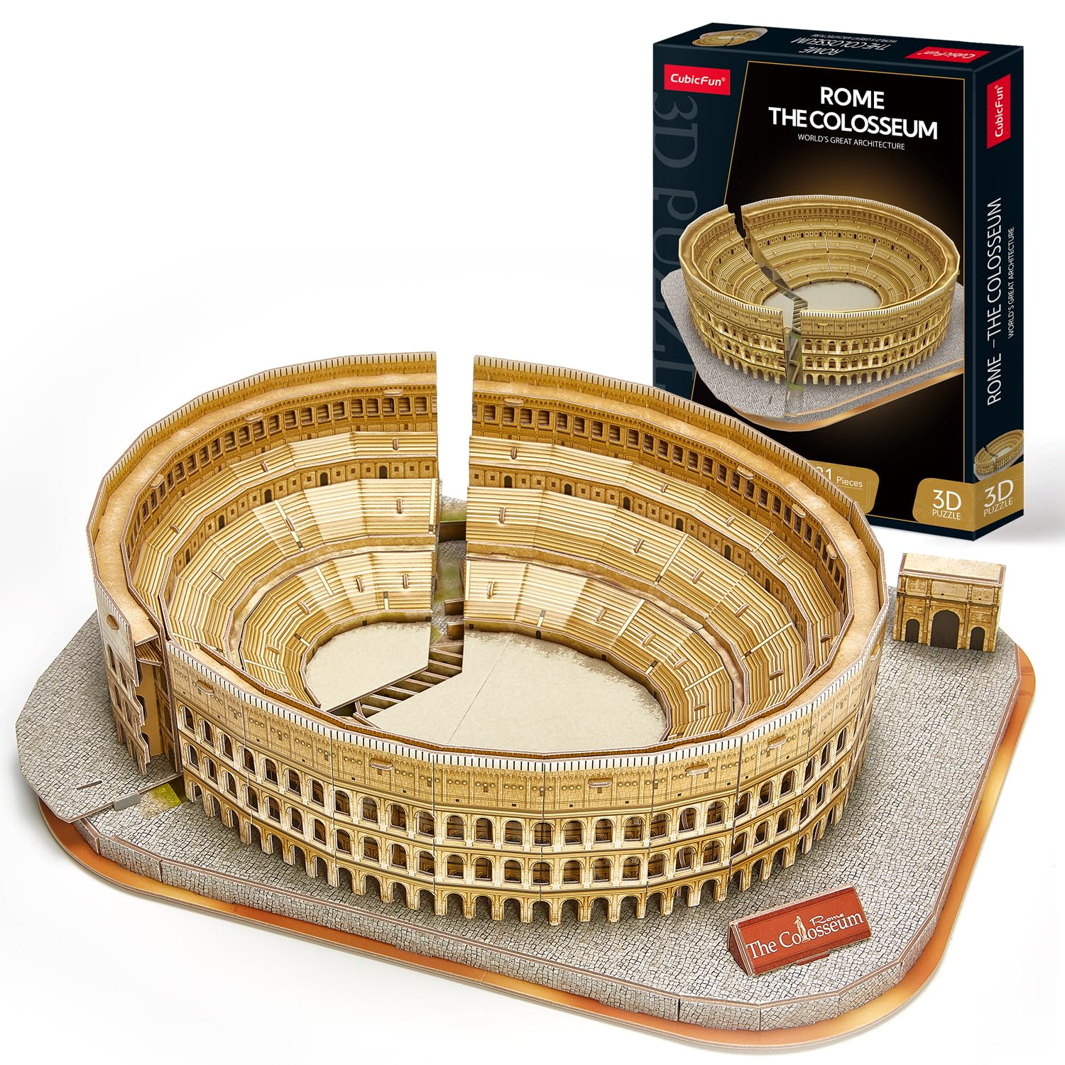 Photo 1 of CubicFun 3D Puzzle for Adults Kids Rome Colosseum Jigsaw Italy Architecture Model Kits DIY Toys with Booklet Birthday Gift for Boys Girls Age 8+, 131 Pieces Valentine's Day Gift Easter Gifts Puzzles
