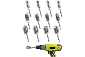 KWALITISTAR [12-pc Economy Pack] 3-Size Bore Brush Set, Stainless-Steel Wire Brush for Power Drill, Metal Cleaning Brushes, 1(1/8), 7/8, 5/8-inch (29, 22, 16 mm) Diameter, Each Size x 4pc, with 1/4-in Hex Shaft