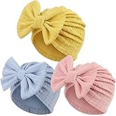 AQOKKA Newborn Baby Girl Hats with Bow Toddler Infant Beanie Cap Newborn Hospital Hats for Baby Girl Kid 0-12 Months