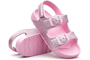 EasyStar Boys and Girls Lightweight Dual-Adjustable Sandal Buckles With Hook and Loop Heel Closure