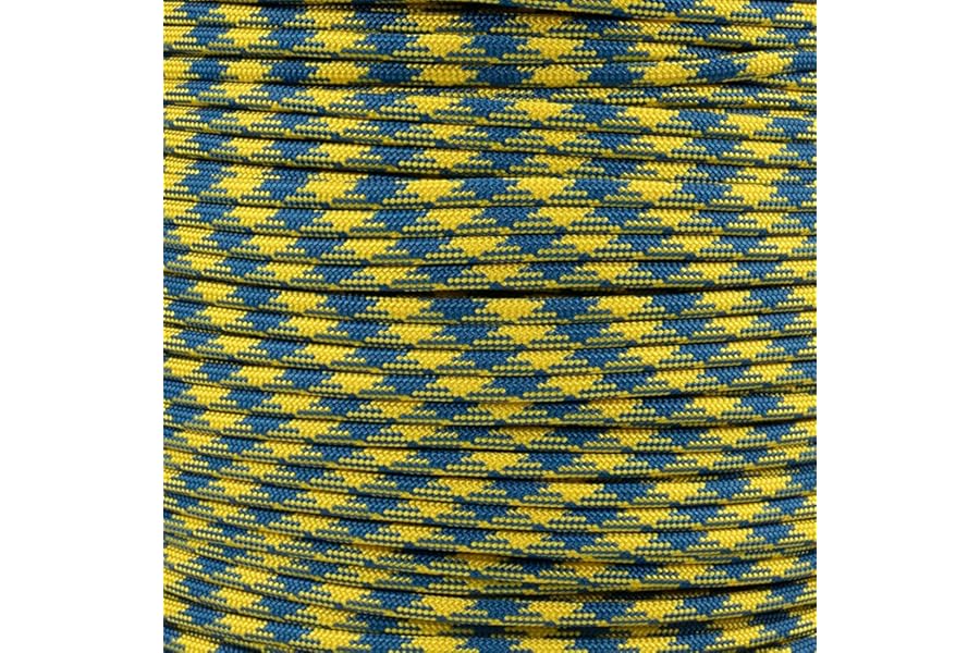 Paracord Planet 50 Foot Hanks of 550 Type III 7 Strand Paracord (Blue & Yellow 50 Feet)