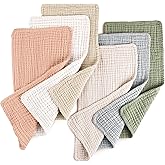 Konssy Muslin Baby Burp Cloths 6 Pack, Soft Absorbent 100% Cotton Burping Clothes for Newborns, Baby Boys and Girls, Unisex