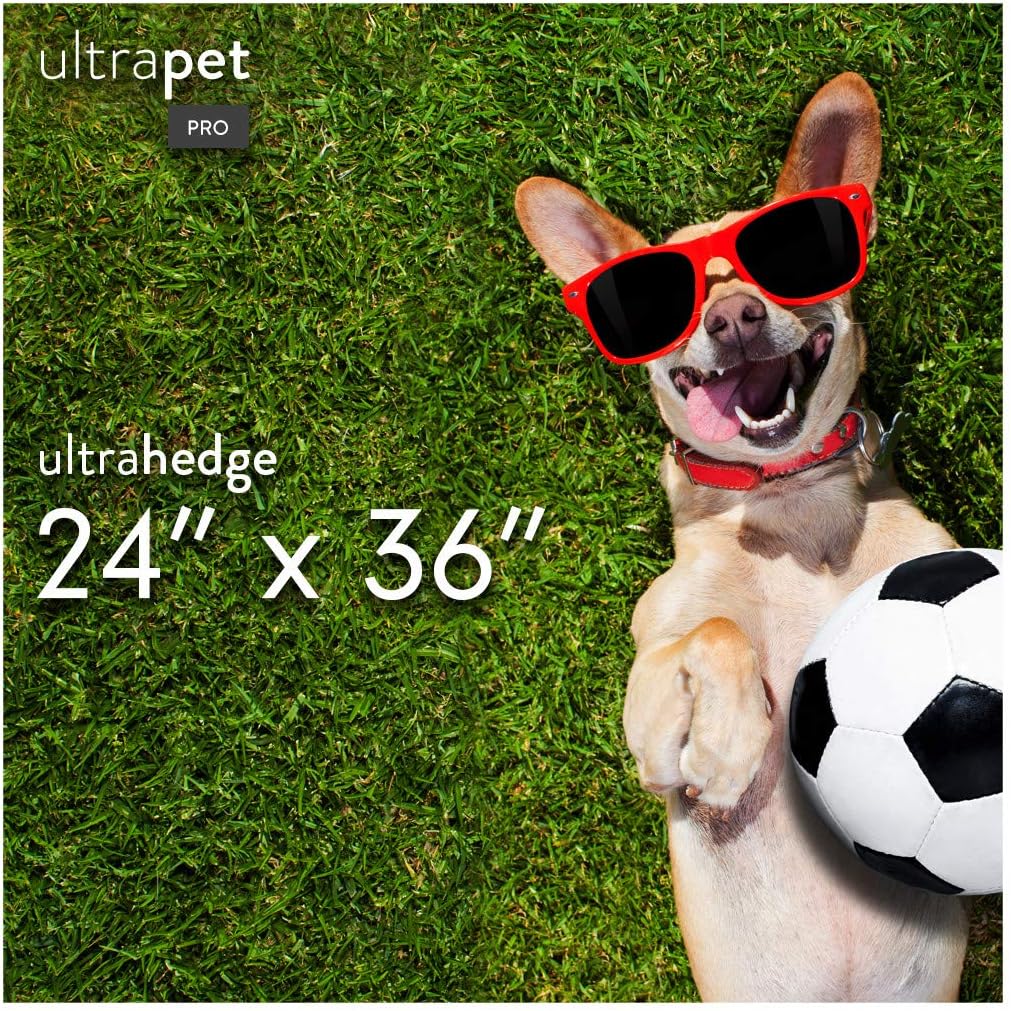 UltraHedge UltraPet Pro Artificial Grass for Pet Dog Potty Outdoor Indoor Green Faux Fake Grass Decor Synthetic Grass Mat Rug Pad Turf 1" Tall Blades 50 oz Face Weight