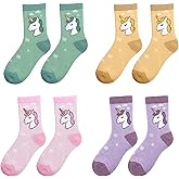 OILPUS Kids Merino Wool Hiking Socks for Toddlers Boys Girls, 4 Pairs Warm Thick Thermal Crew Boot Heavy Cozy Gift Socks