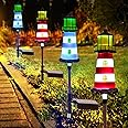 BEIDOULU Lighthouse Solar Lights, 4 Pack Solar Outdoor Waterproof Lights, Perfect for Your Garden, Yard, Flower Bed, Patio, Sidewalk, Driveway or Any Other Place