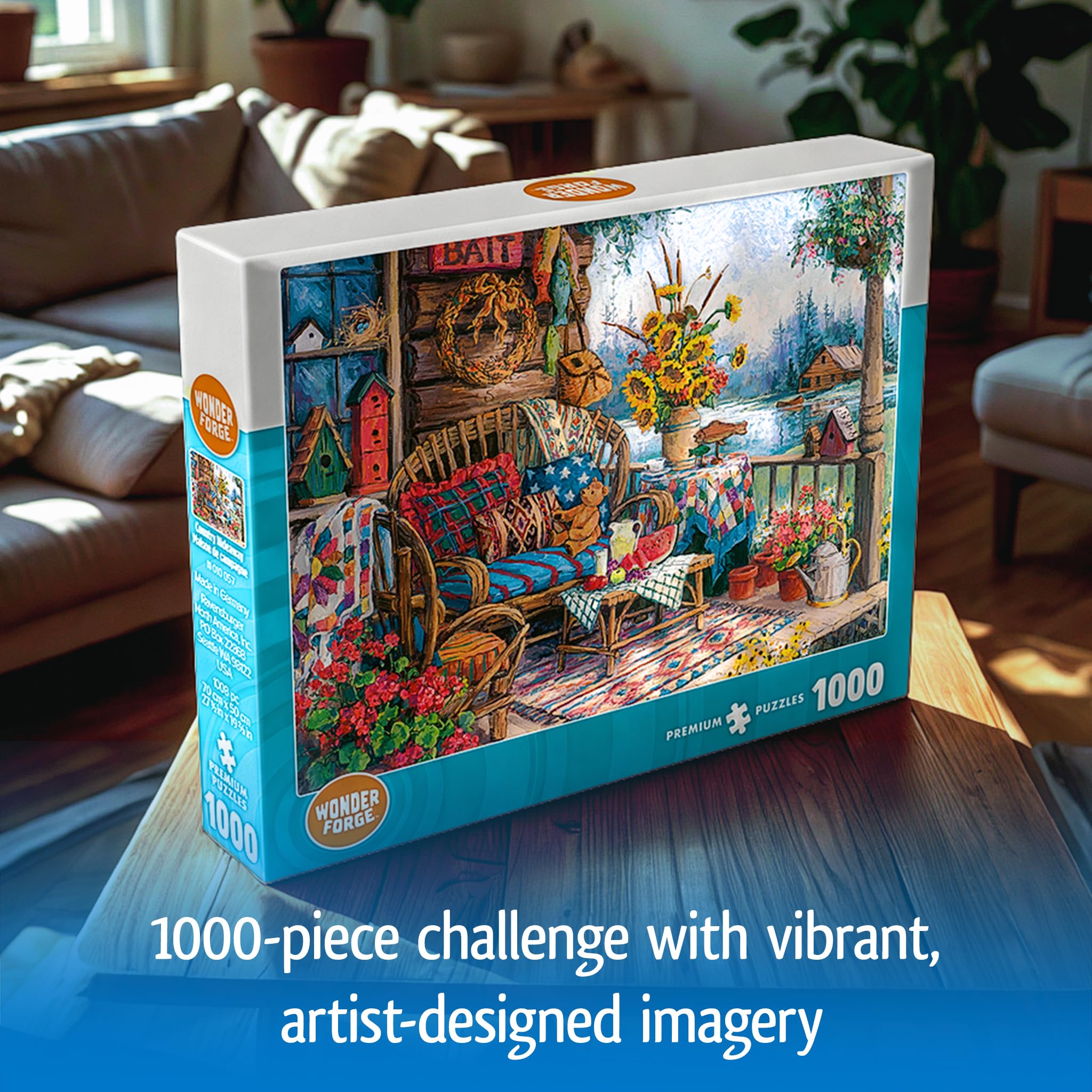 Wonder Forge Country Hideaway 1000 Piece Jigsaw Puzzle for Adults | Unique, Perfectly-Fitting Pieces | Fun, Vibrant Imagery | Amazon Exclusive