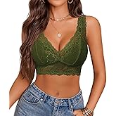 Avidlove Bralettes for Women Lace Bra Non Padded Longline Bralette Deep V Triangle Sexy Everyday Lingerie Bras
