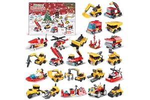 GRARAIN Kids Advent Calendar 2023,24pcs Fire Truck Play Vehicles Building Blocks for Boys, 24 Days Christmas Countdown Calendar Christmas Gifts for 3 4-6 7 8-12 Boys and Girls