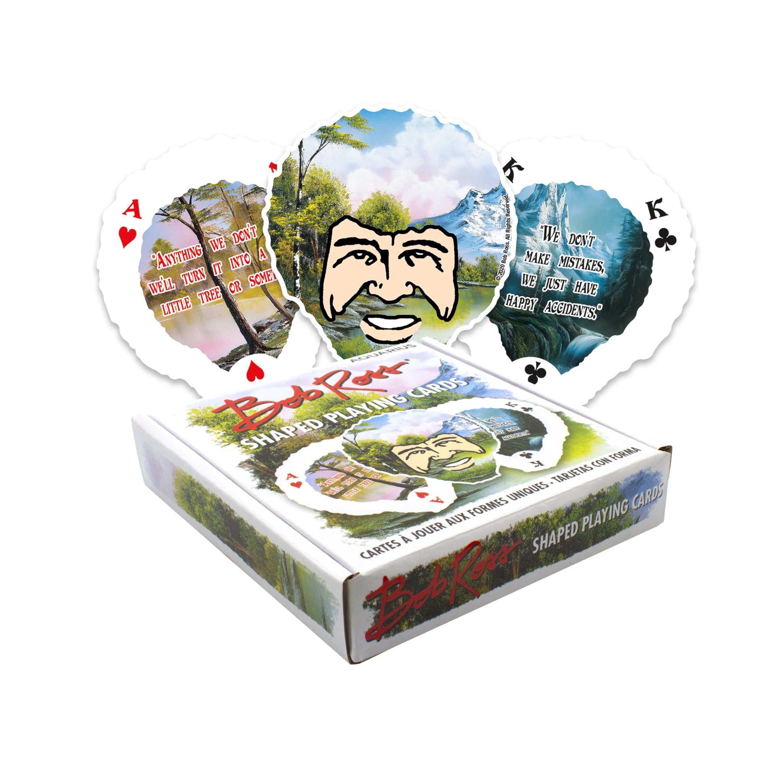 AQUARIUS Bob Ross-Shaped Playing Cards | 52 Card Deck + 2 Jokers