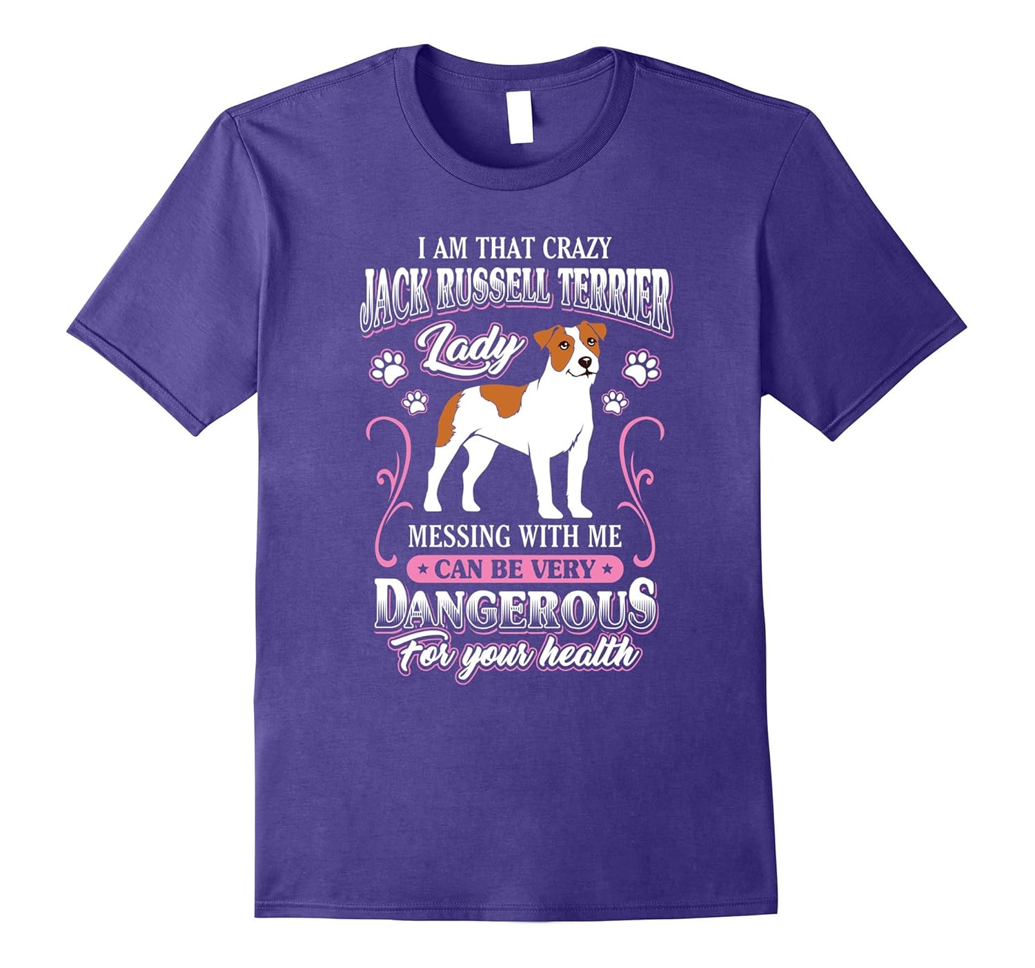 Jack Russell Terrier T-Shirt Gift for Crazy Dog Lover Lady-ANZ