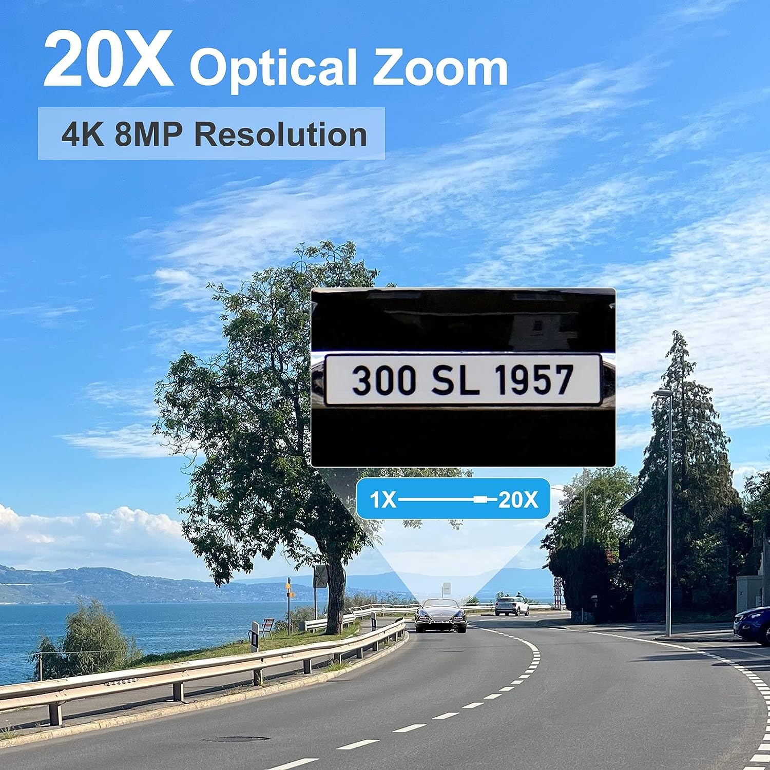 Anpviz 4K PoE PTZ Camera Outdoor, Pan Tilt 20X Optical Zoom & Human/Vehicle Detection, 8MP Speed Dome Security Camera with Auto-Tracking, 2-Way Talk, Smart Color Night Vision(U Series)