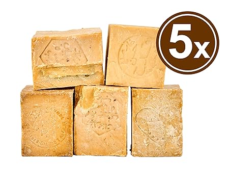Aleppo Seifen 5 Stück lose im Bruch mit Schönheitsfehlern – original Olivenölseife Haarseife vegan handgemacht Naturseife ca.
